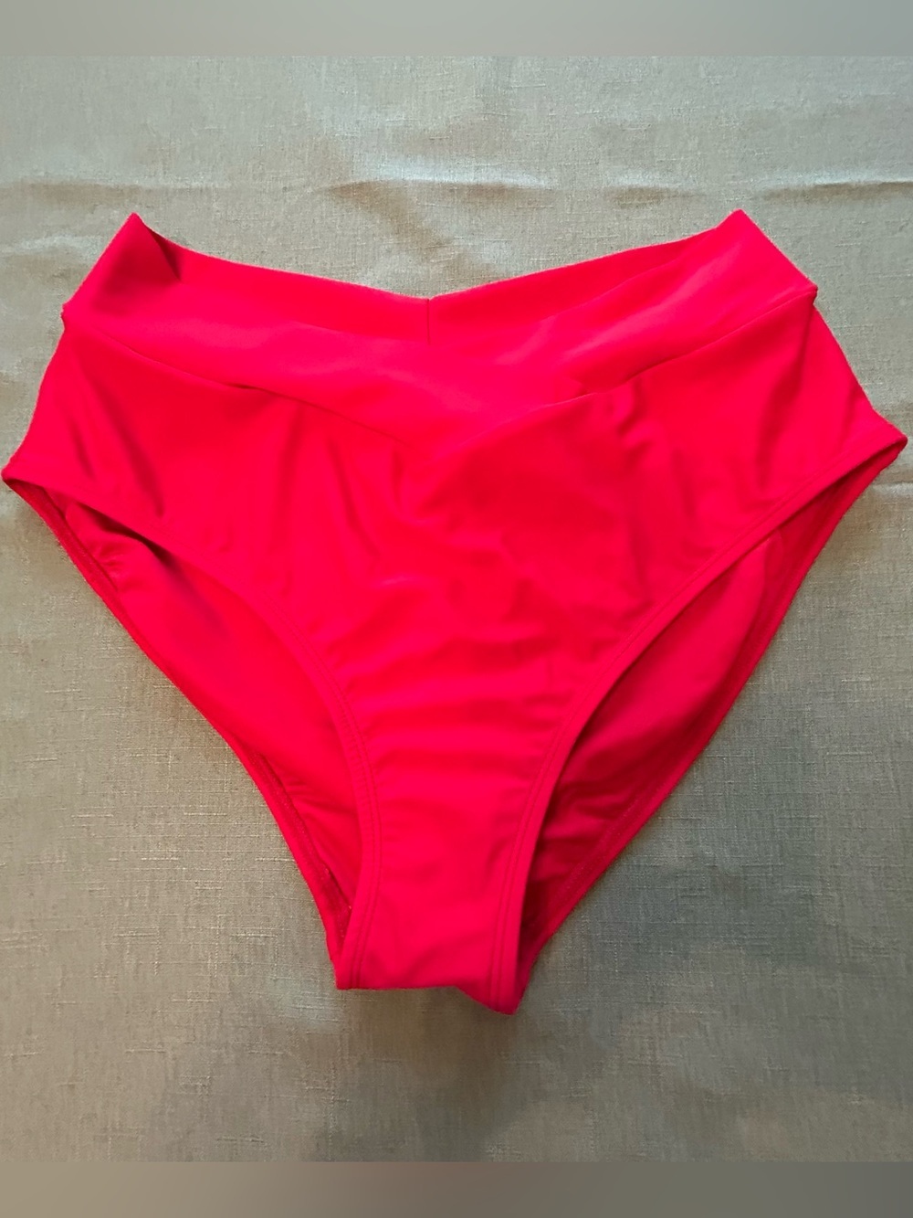 High-Waist Women’s Bikini Bottoms in Bright Red